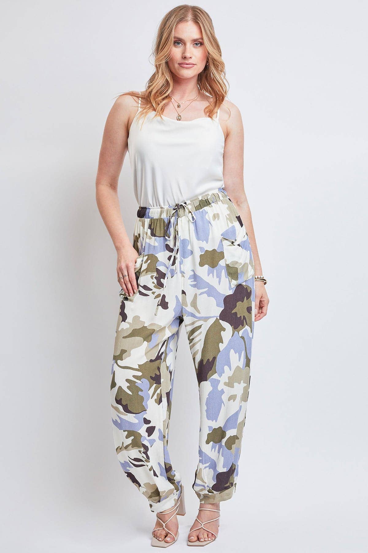 YMI - Wholesale Pants - Women's - Drawstring Wide Jogger Pant With Pleated Hem-WF1209CG11