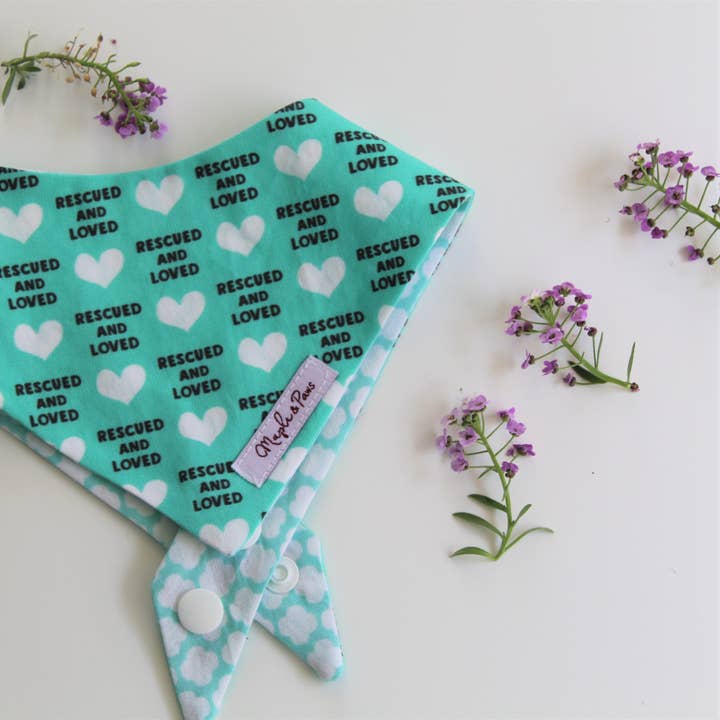 Maple & Paws - Wholesale Pet bandana – Dog - The 'Rescued & Loved' Dog Bandana1