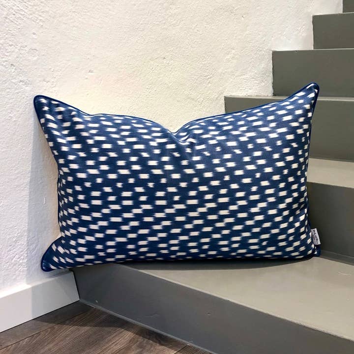 Silk Ikat Cushion Newbie Blue | Silk Ikat Pillow Newbie Blue for wholesale by Mila∞Miro by Emelie