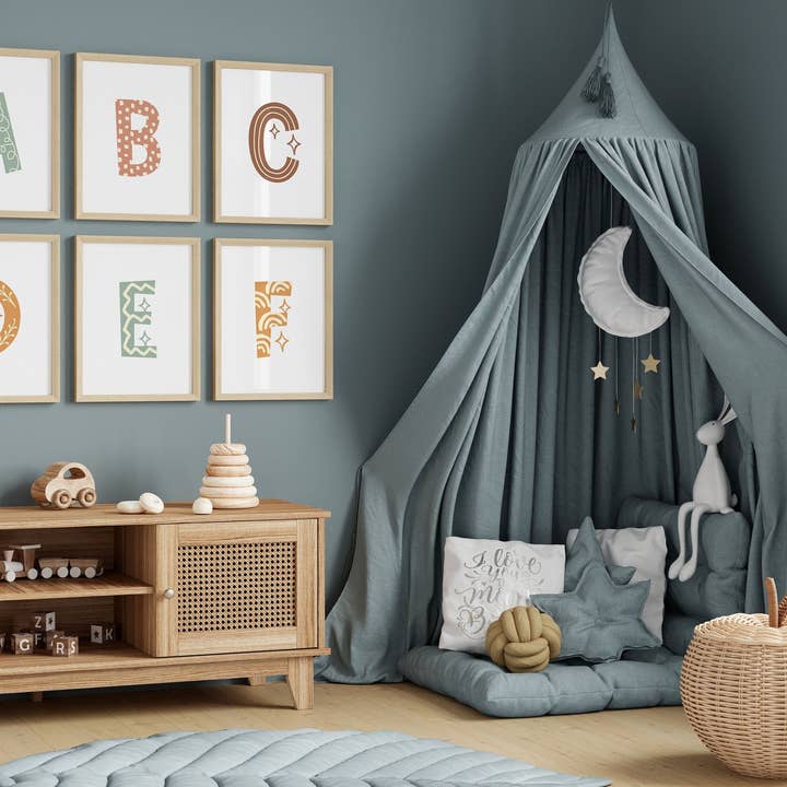 Alfabetramstryck Bokstäver Söt barnkammardekor Poster Boho Barntavla Väggkonst Pojkar Sovrum Flickor Rum Heminredningsidéer för wholesale av Hello Beautiful Designs