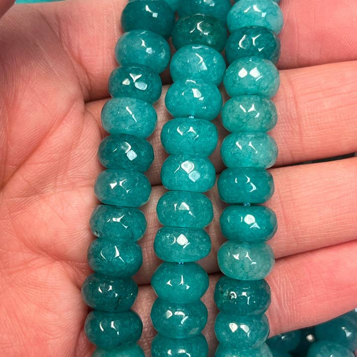 The Bead Bazaar - Wholesale Beads - Colorful Accent Rondelle Beads, Bright Faceted Disc Beads, Flat Blue Beads, Bulk Beads For Jewelry Making, Jewelry Supplies, Multicolor Disc Bead