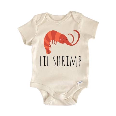 Shrimp Seafood - Baby Boy Girl Clothes Infant Bodysuit Funny Cute Newborn for wholesale by North Fork Forager LLC