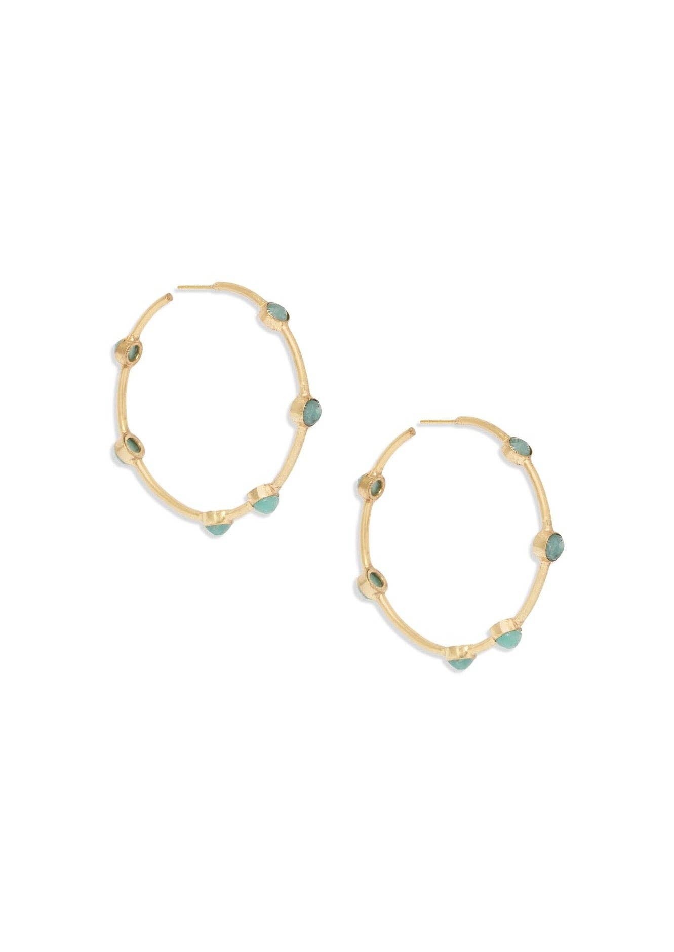 Ever Alice Studio - Vente Créoles - Boucle d'oreille Cleo | Amazonite0
