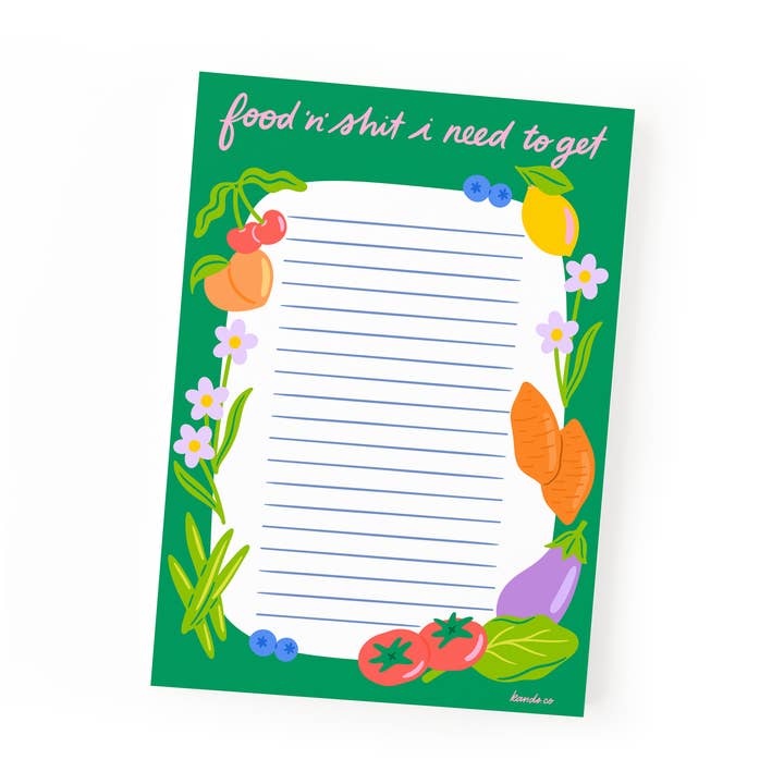 KANDS.CO – Bloco de notas por atacado – Bloco de Notas de Lista de Compras "Comida e Merda"0