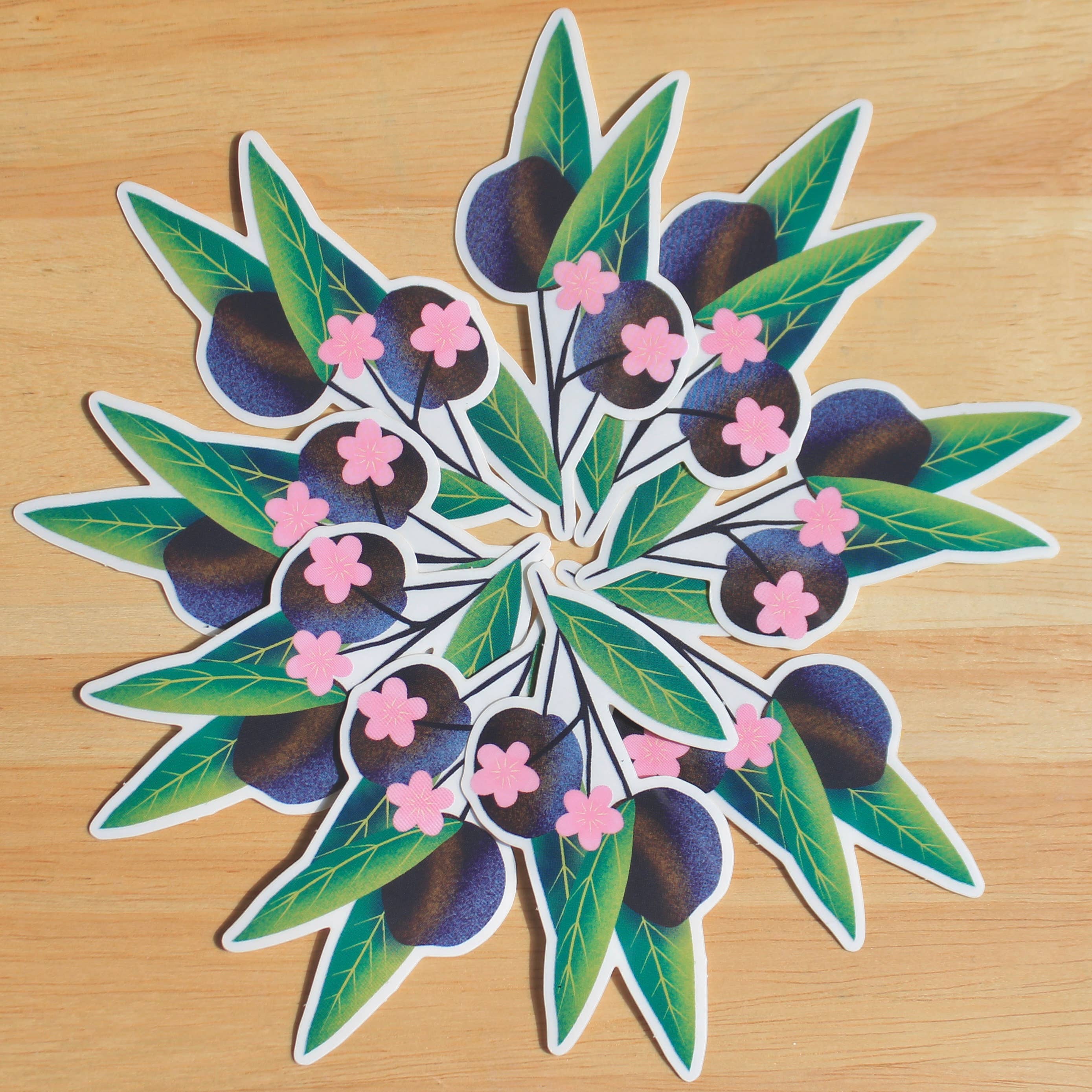 Claspy Creates - Wholesale Sticker - Plum Blossom Vinyl Sticker1
