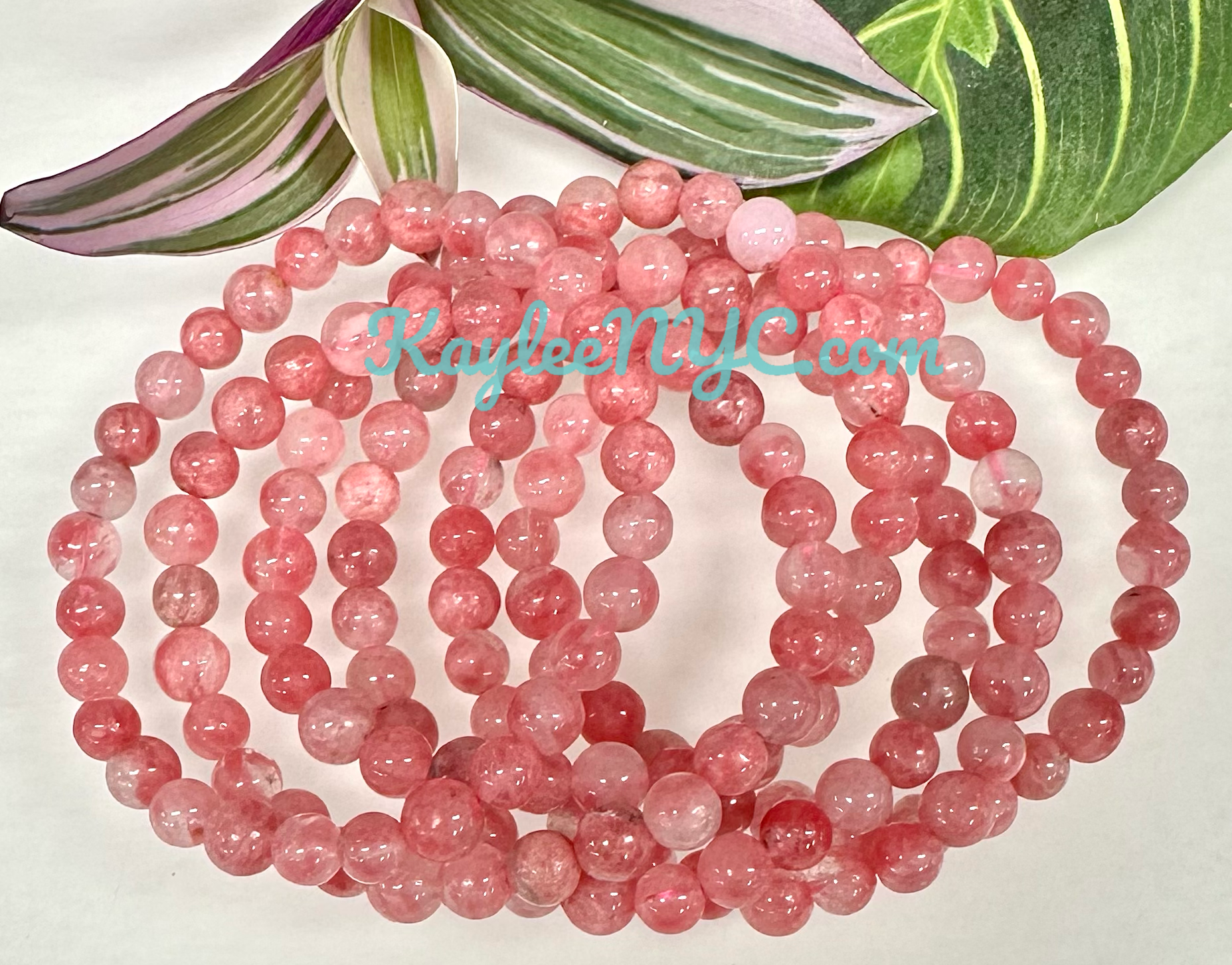 KayleeNYC - Wholesale Jewelry Set - Natural Sakura Cherry Blossom Rhodonite Bracelets1