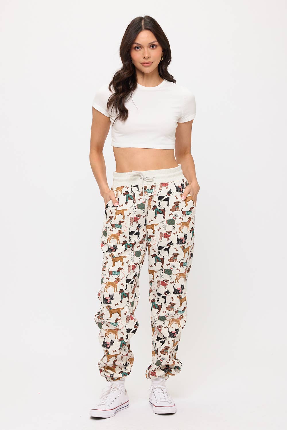 SM WARDROBE - Wholesale Lounge Sweatpants/Joggers - Women's - HOLIDAY DOGS PRINT SWEATPANTS4