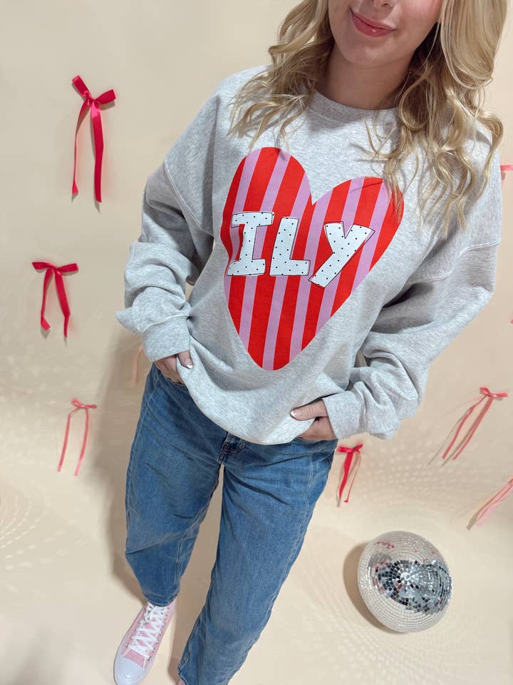 ILY Crewneck for engroshandel hos Jules Co