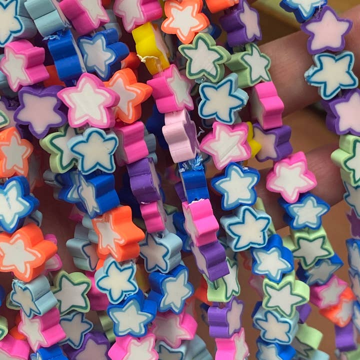 Bright Rainbow Star Accent Beads, Keychain Beads, Star Spacer Beads, Kids DIY Jewelry, Cute Star Accent Beads, Small Star Beads For Beading for wholesale by The Bead Bazaar