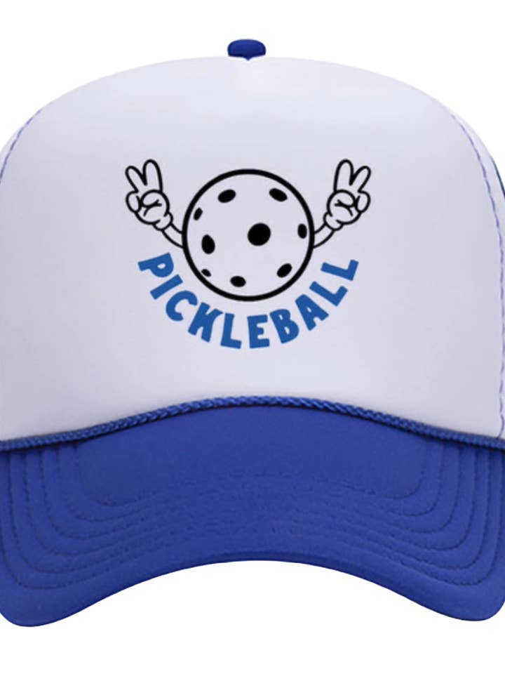 Signe de paix avec chapeau Pickleball Trucker (bleu) pour la vente par B6B clothing and apparel
