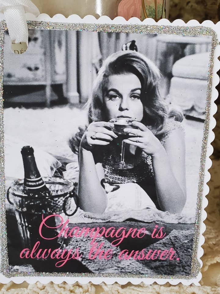 Gift Tag Champagne Is Always The Answer for wholesale by Little Heart Designs
