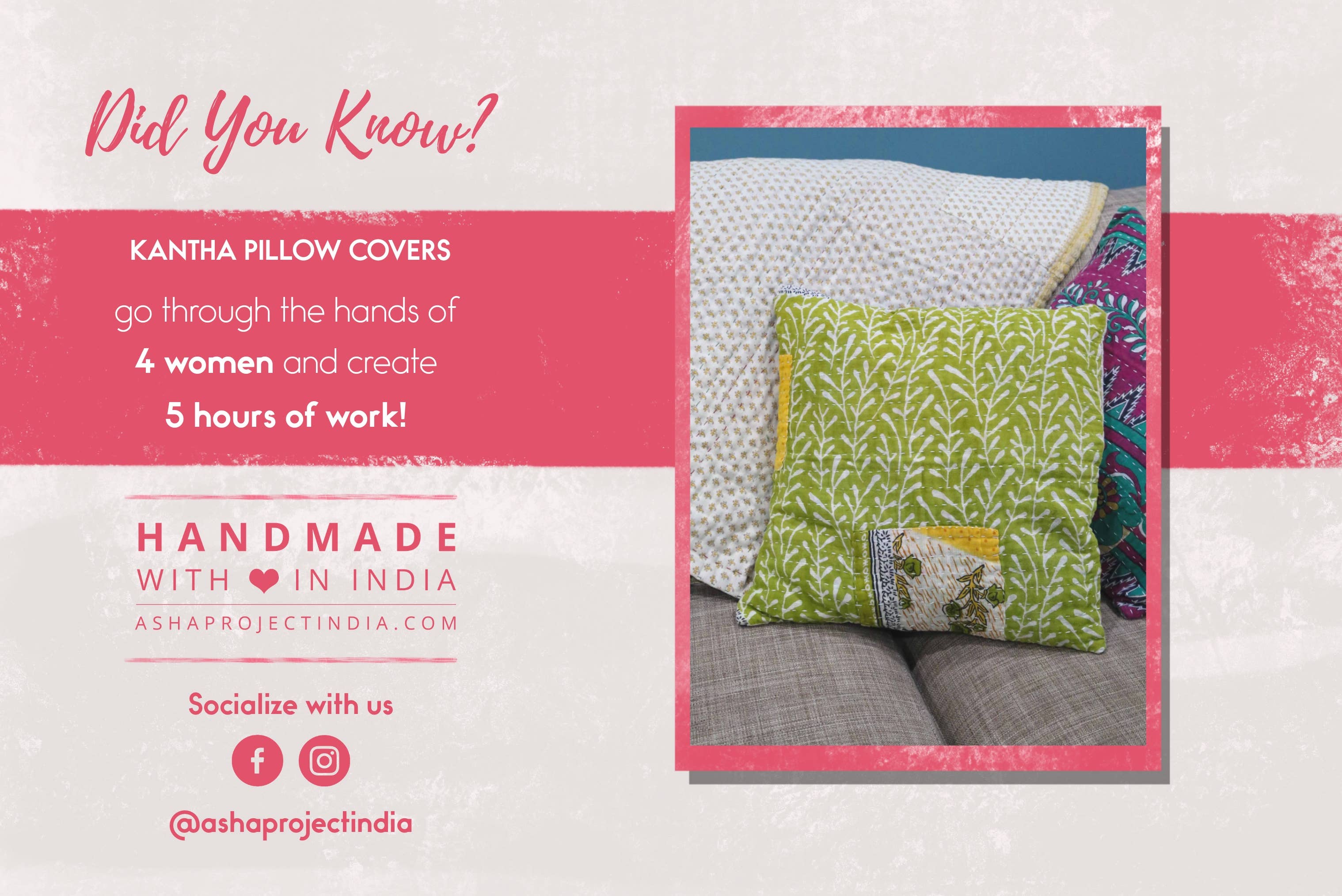 Asha Project – wholesale Prydnadskuddfodral – Kantha Kuddfodral6