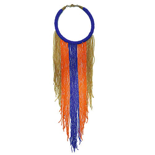 Colar de contas com franjas requintadas 25" por atacado de Treasure From Afar