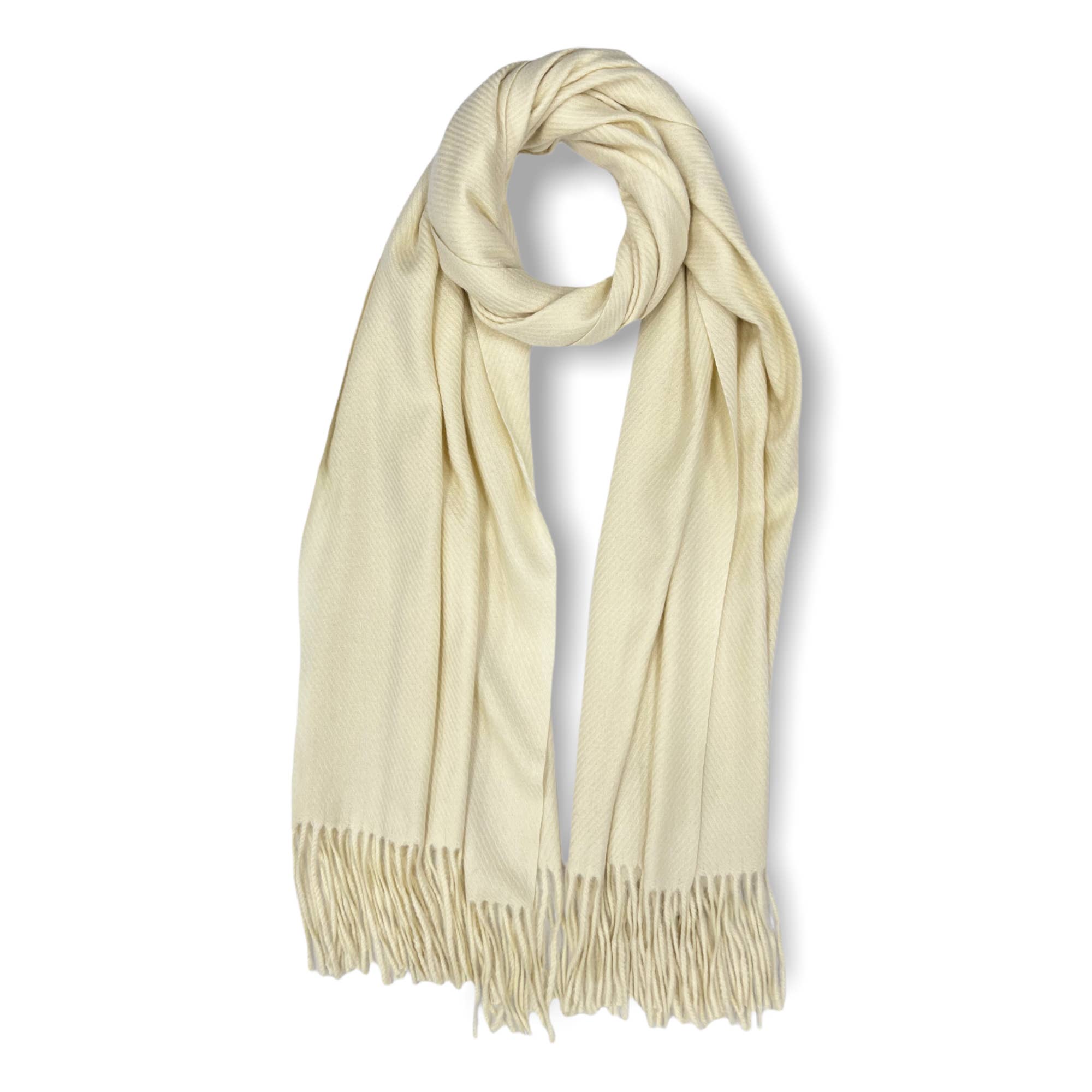 London Scarves – wholesale Scarf – Women's – Plain cashmere mix ribbed winter scarf with tassel4