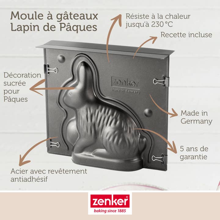 Zenker – wholesale Cake tin – Zenker Easter Bunny 600ml 3D Cake Mould