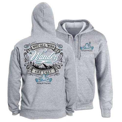 Vandre Voksen Fuld Lynlås Hættetrøje for engroshandel hos Peace Frogs