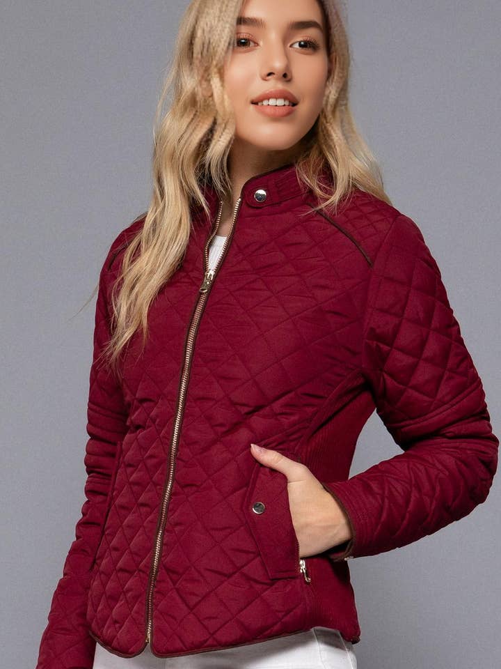 42POPS - Wholesale Jacket - Women's - ",,,..Suede Piping Rib Quilted Padding Jacket9