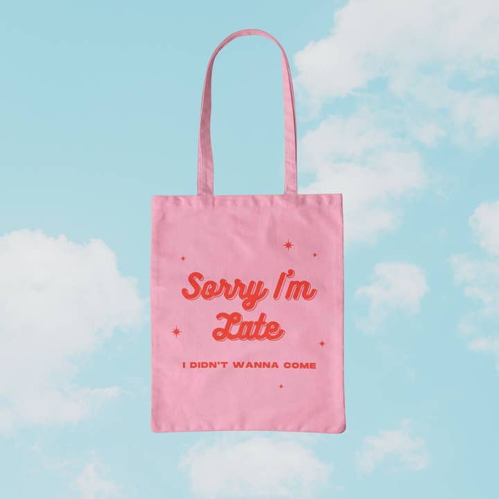 Party Mountain Paper co. - Wholesale Tote Bag - Unisex - Sorry I'm Late Organic Cotton Tote | Last Chance