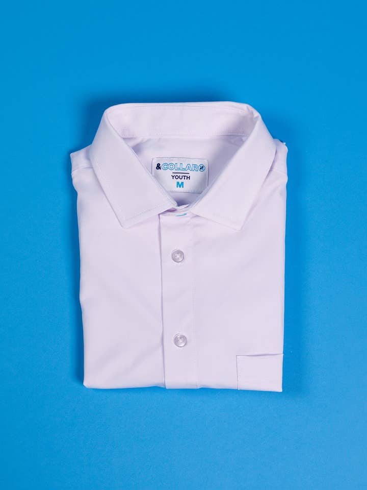 Range Shirt - White Short Sleeve - Kids for wholesale by &Collar