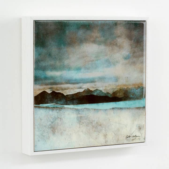 Skye from Bealach Na Ba Wood Framed ceramic art print for wholesale by Cath Waters Scottish Landscapes