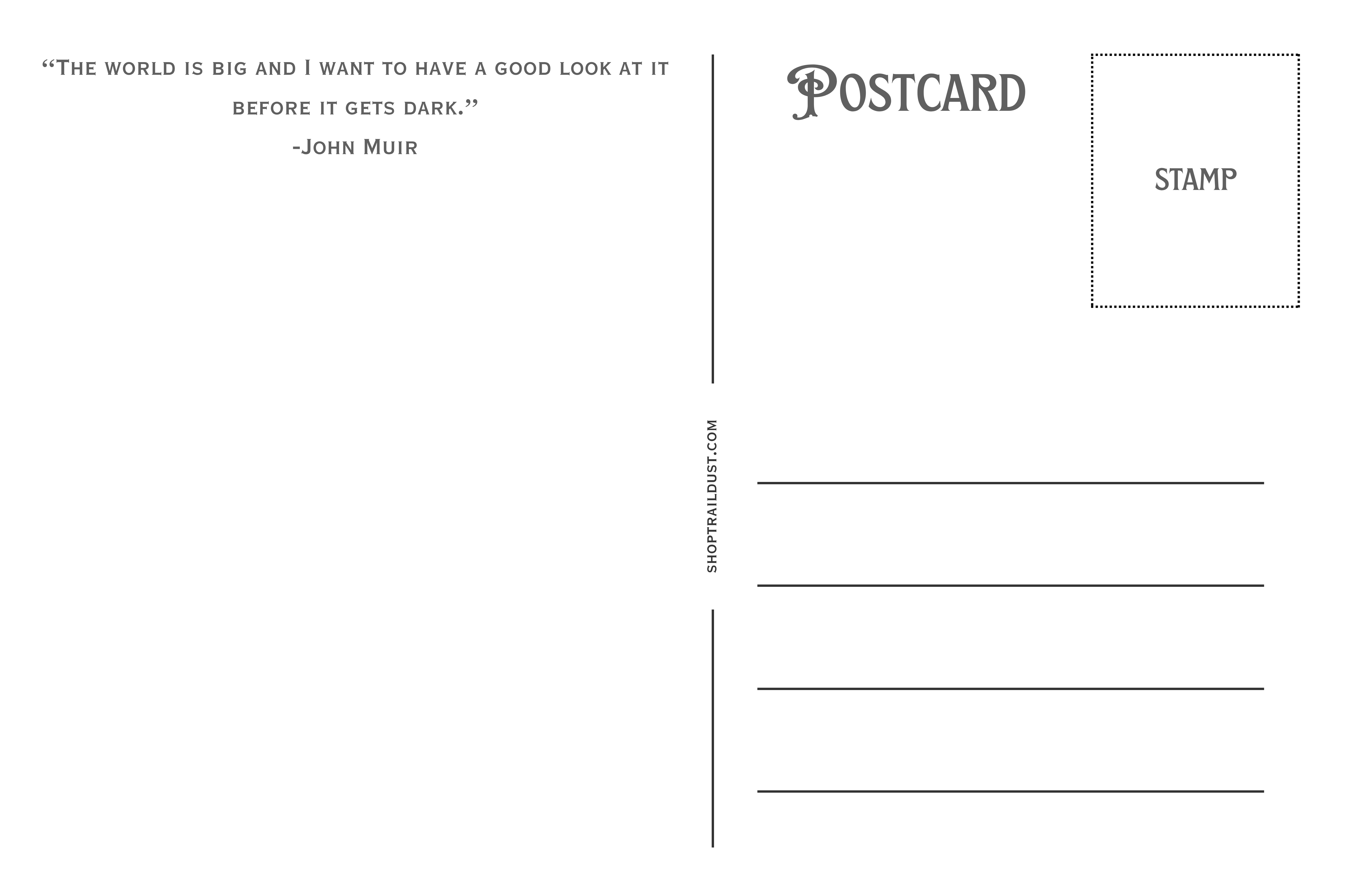 Traildust Goods - Wholesale Postcard - Zion National Park John Muir Vintage Inspired 4x6 Postcards 2