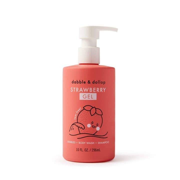 Dabble & Dollop - Wholesale Body Wash/Shower Gel - Kids & Baby - All-Natural Strawberry Shampoo, Body Wash & Bubbles