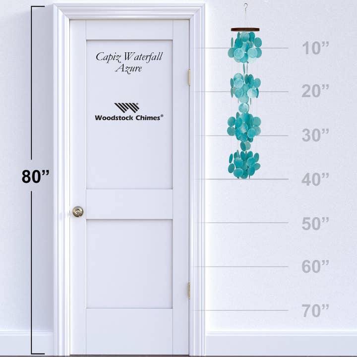 Woodstock Chimes - Wholesale Wind Chime - Capiz Waterfall - Azure2