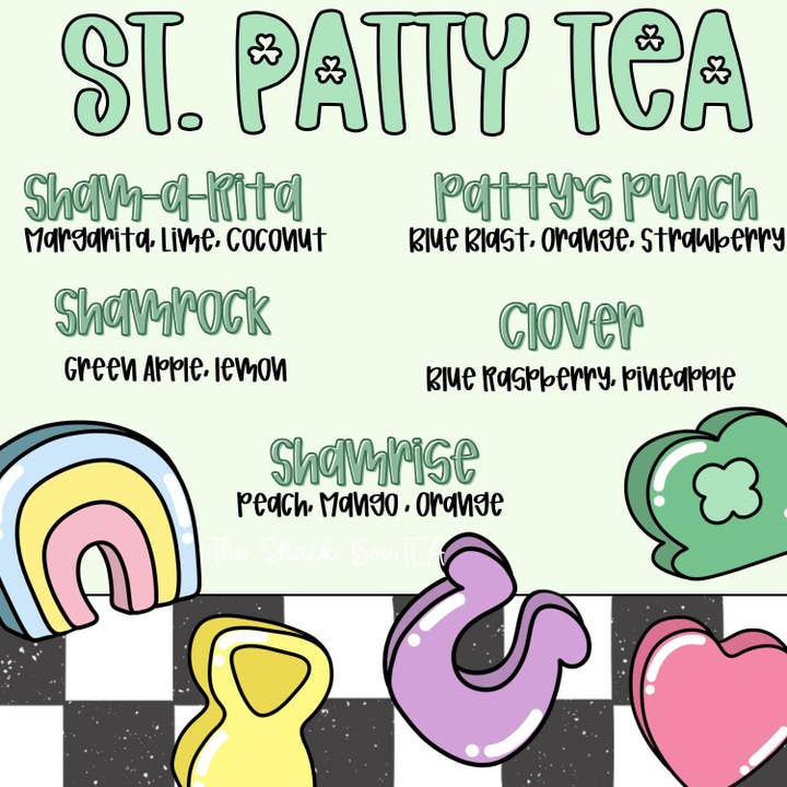 St. Patrick’s Day Menu for wholesale by The Shack BouTEA