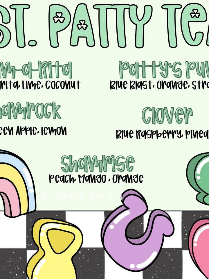 Menu de la Saint-Patrick pour la vente par The Shack BouTEA