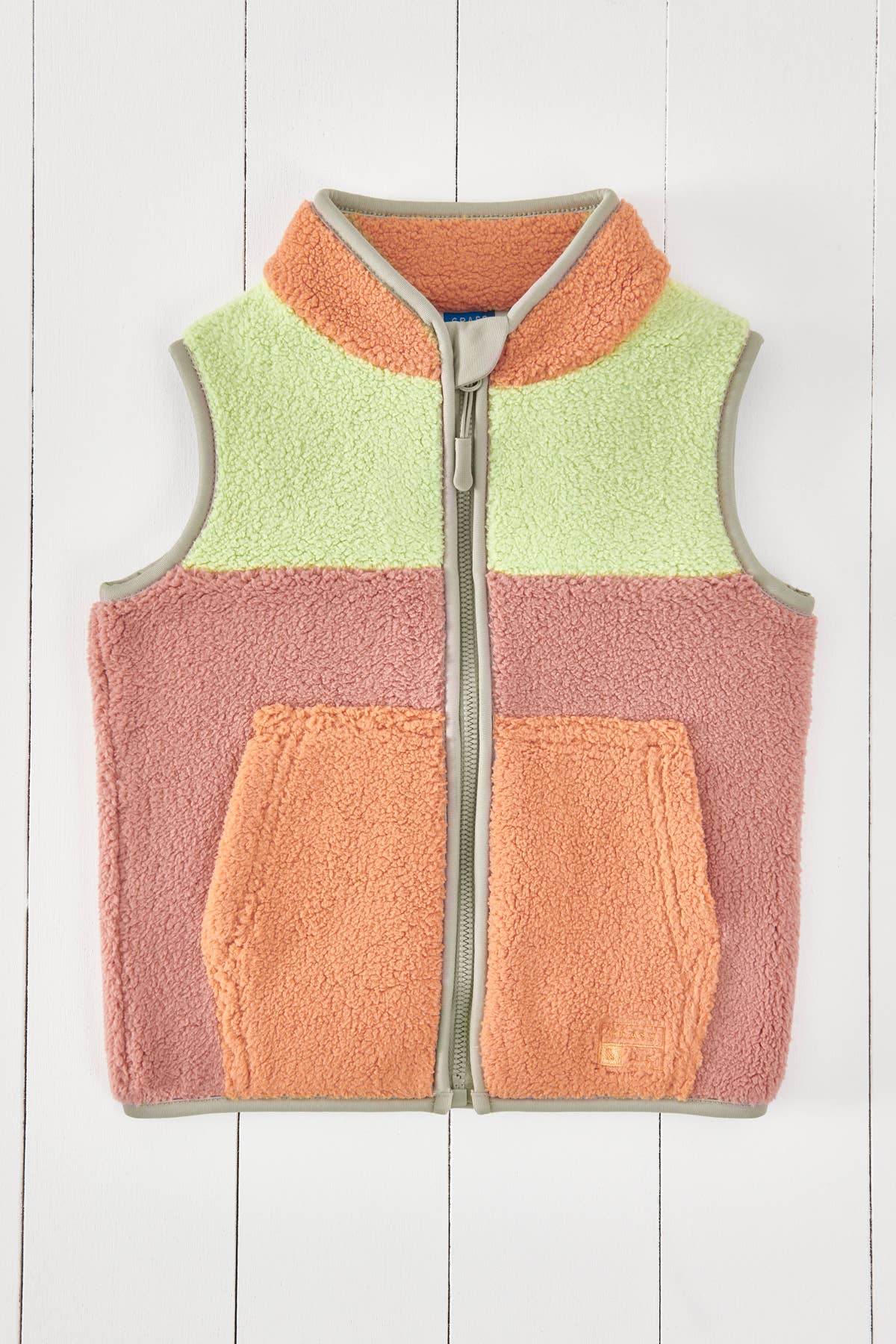 Grass & Air – wholesale Outerwear Vest - Kids – Aurora Pink Kids Borg Gilet