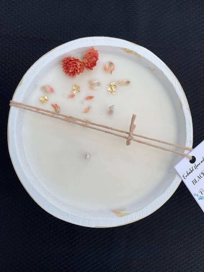 Bougie bol à pâte en bois blanc Infinity pour la vente par Enchanted Home and Bath