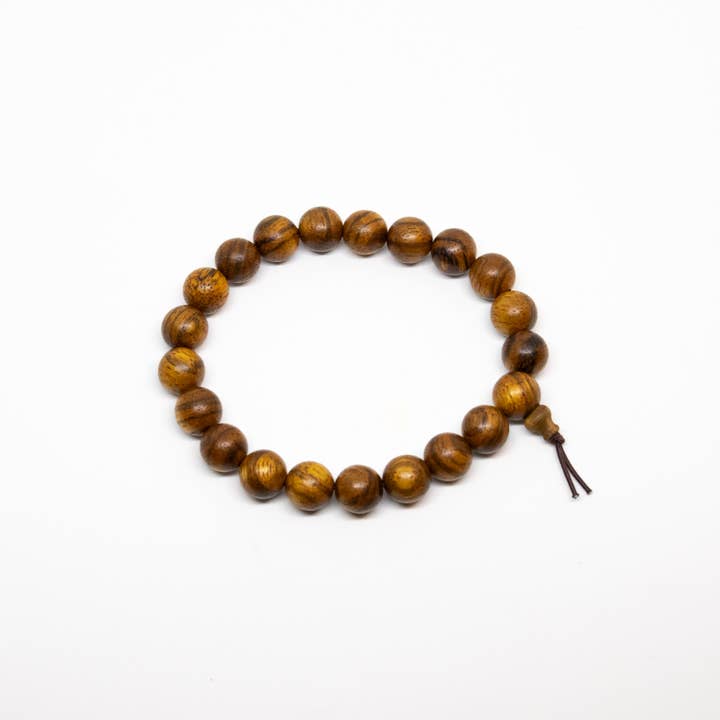 Tiger Aloeswood Beaded Bracelet - Wrist Mala - 8mm for wholesale by Namu Baru Inc.