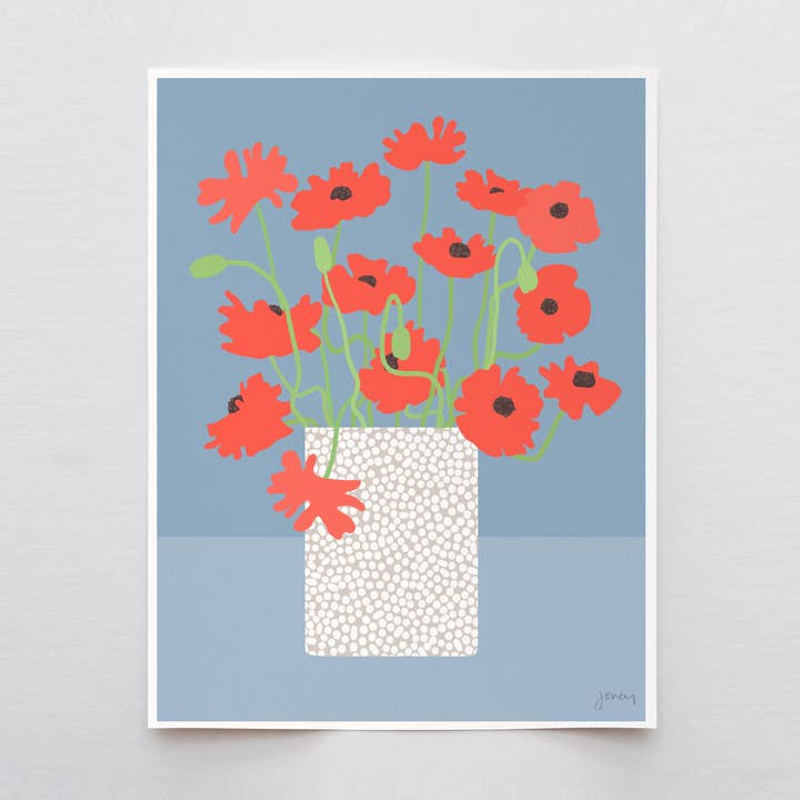 Icelandic Poppies Art Print. Signed. Unframed. 250601 for wholesale by Jorey Hurley