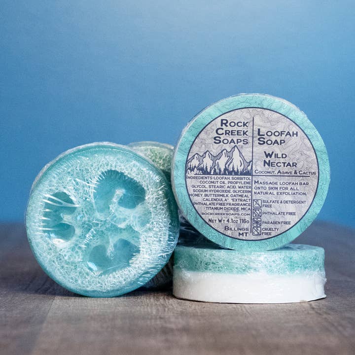 Rock Creek Soaps - Wholesale Loofah - Wild Nectar Loofah Soap | Coconut, Vanilla & Citrus5