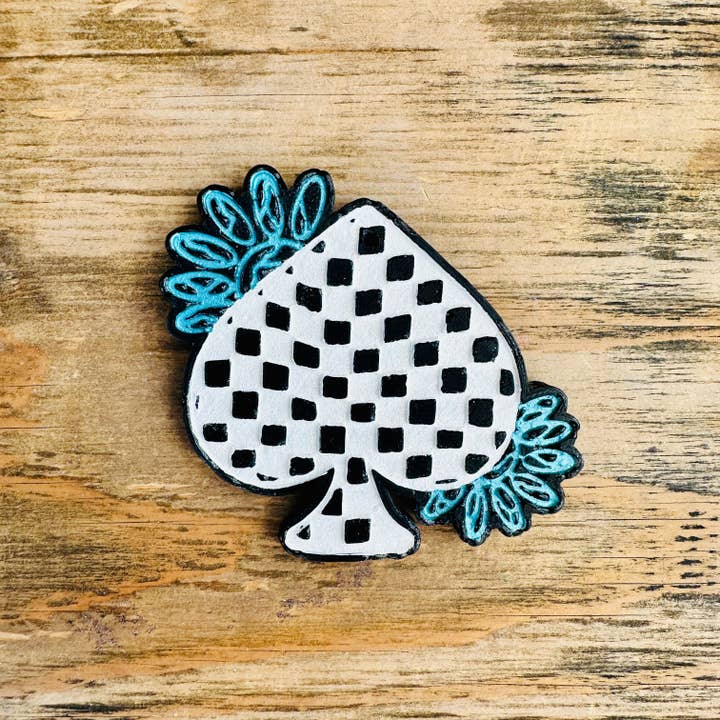 **Custom** Concho Checkered Spade Car Freshie for wholesale by Southern Creek Wholesale