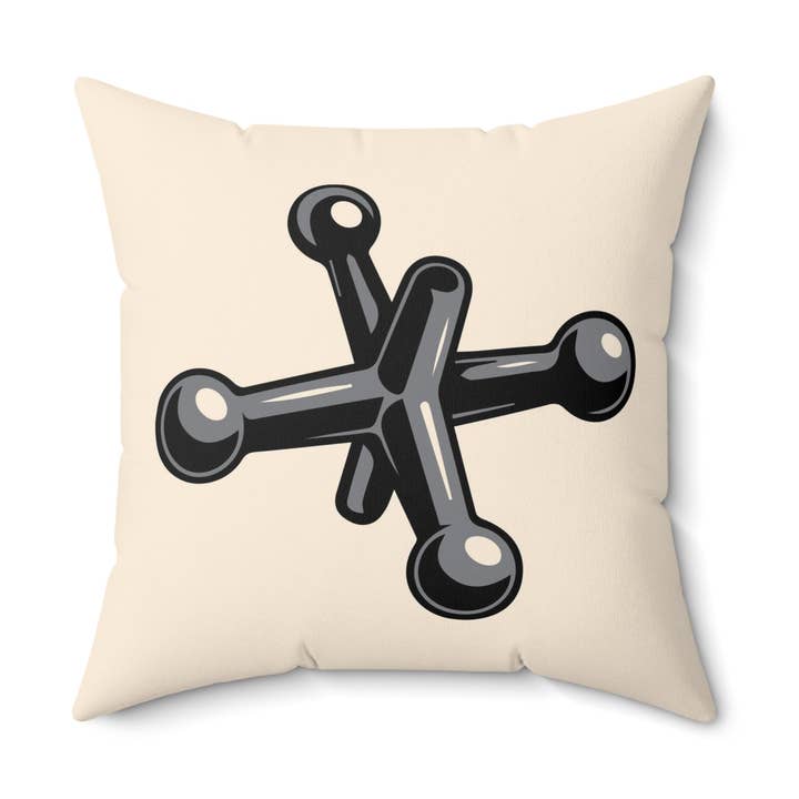 Faux Suede Square Pillow Jacks grey - off white for wholesale by Kathiana Cardona Store