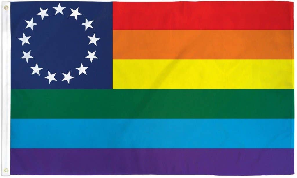 Flags Importer - Wholesale Flag - Rainbow Betsy Ross Flag 3x5ft Poly1