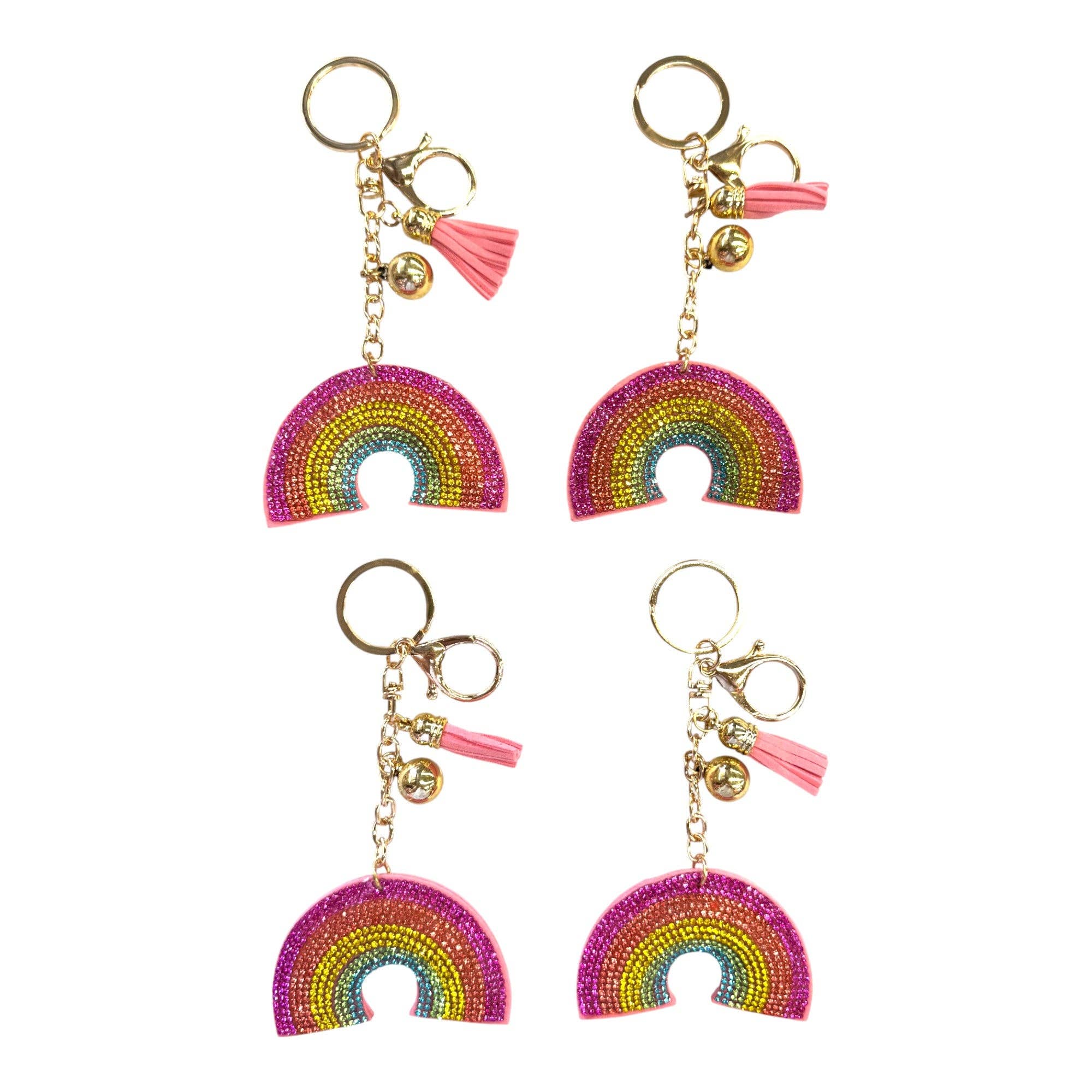 ONE COLOR Rhinestone Rainbow Key Chain KC301-19. (12PC) for wholesale on Faire5