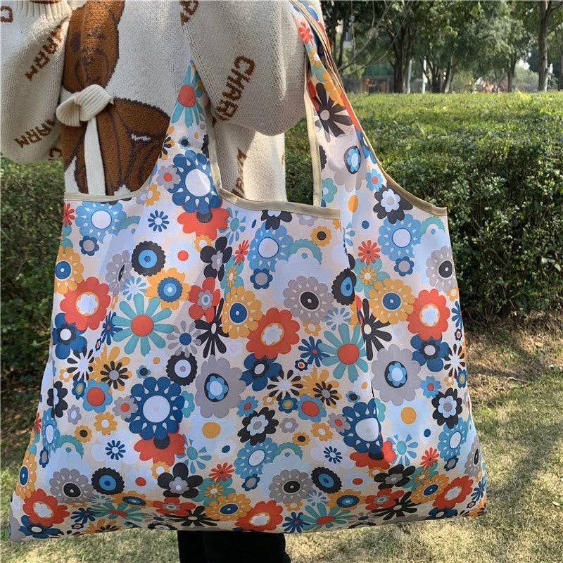 FurDecoration - Vendita all'ingrosso Borsa per shopping/spesa - Borsa da shopping stampata creativa pieghevole a spalla singola6