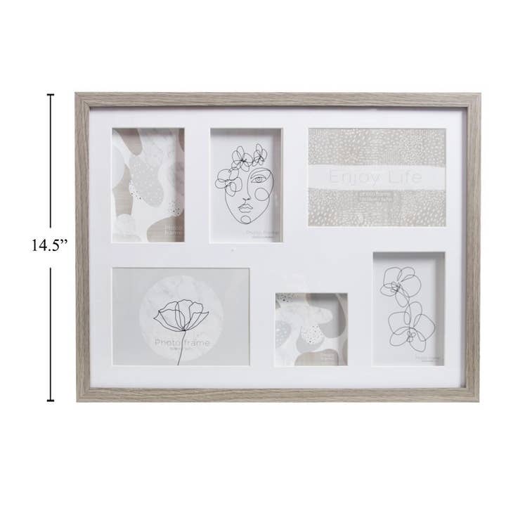 Gallery Rect. Collage Frame,Oak, 6-OPG,MDF,ship. box for wholesale by Truu Design