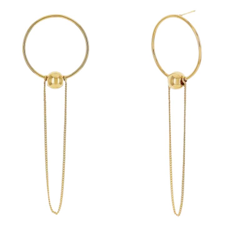 Open circle and chain earrings for wholesale by Morana