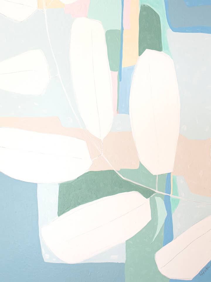 'BOTANICALS AND BEACH GLASS No.1' for wholesale by Carol Hunter Art
