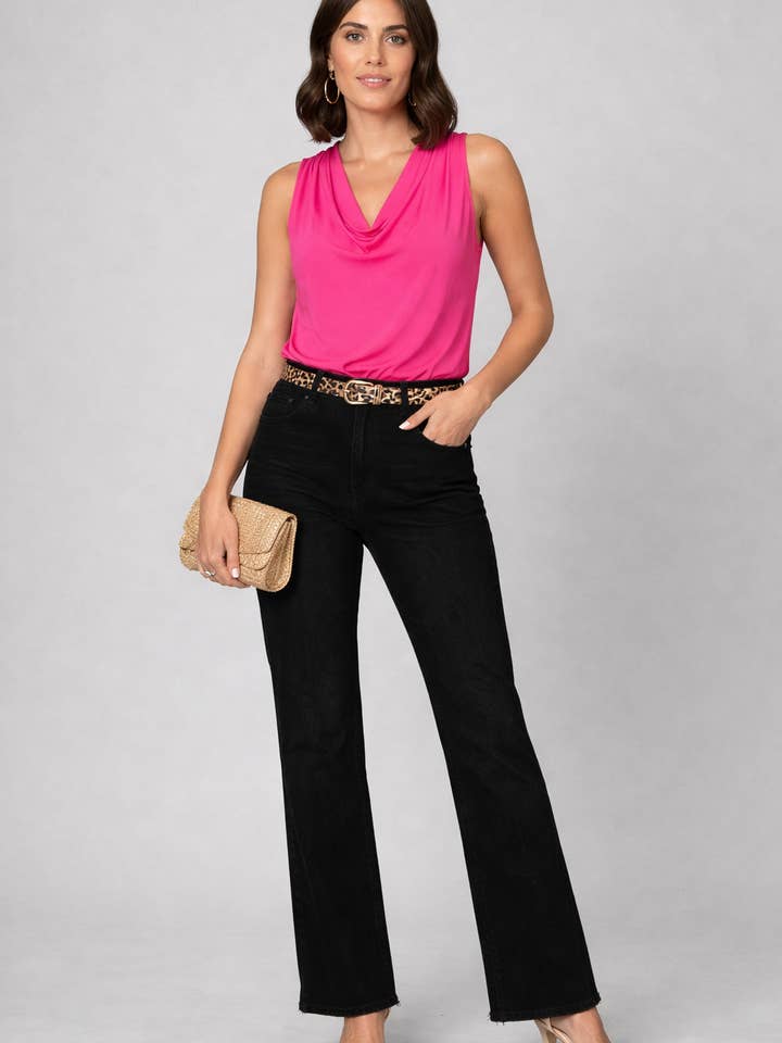 31" Inseam Wide Leg Fray Hem Jean for wholesale by Pine Apparel