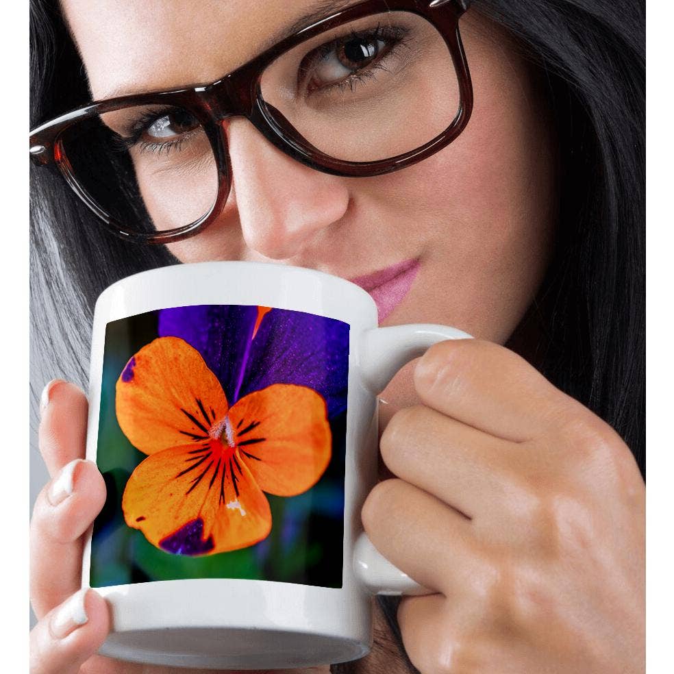 3dRose – wholesale Coffee mug – 3dRose, Pansy viola tricolor flower of vibrant orange and violet colors, Mug9