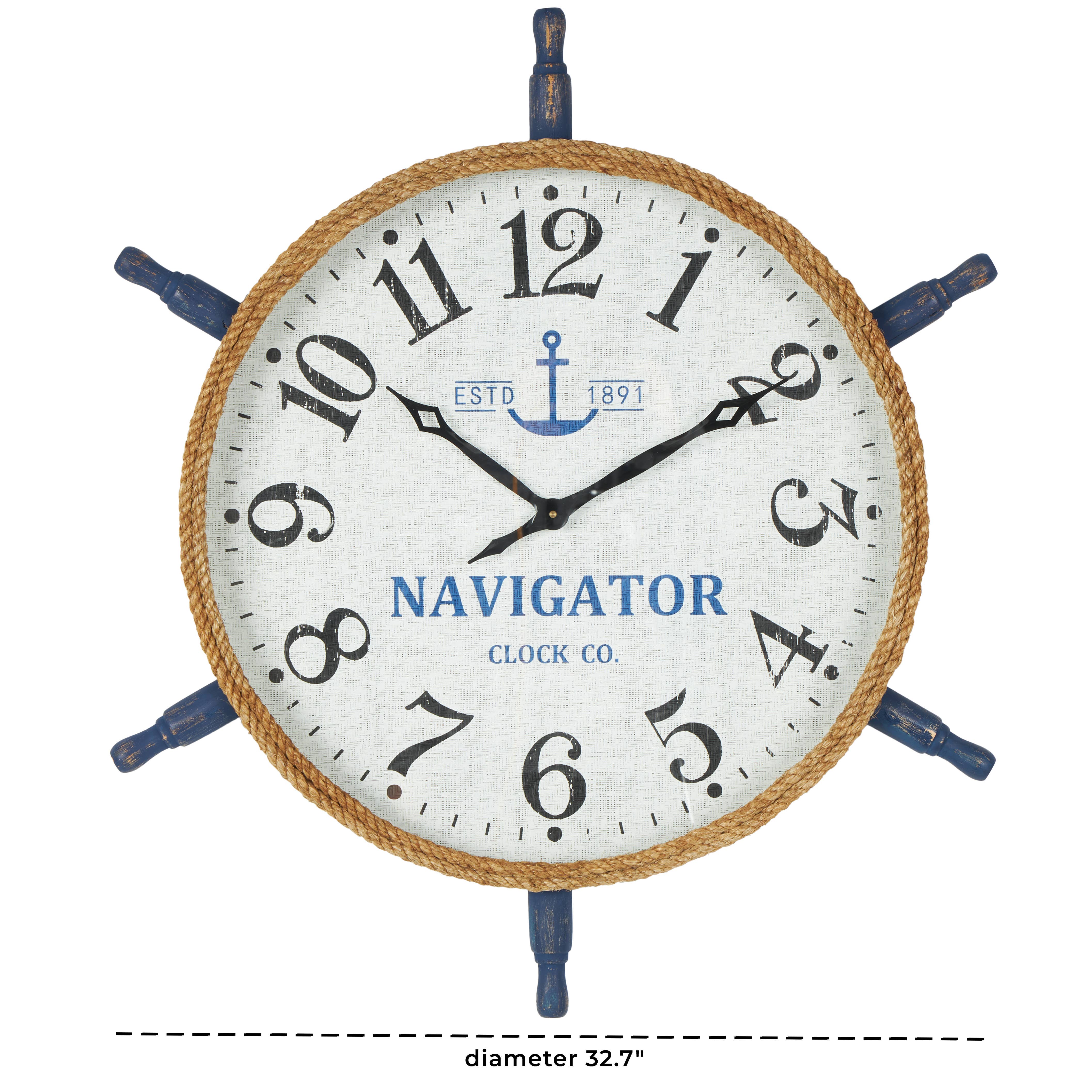 Deco Marché - Wholesale Wall Clock - Nautical White Wood Wall Clock7