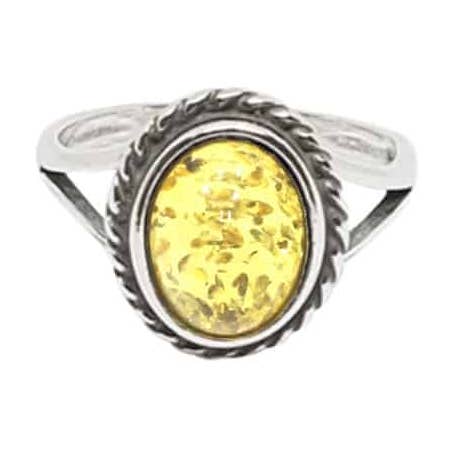 Bague en argent sterling avec ambre citrine pour la vente par Amberman