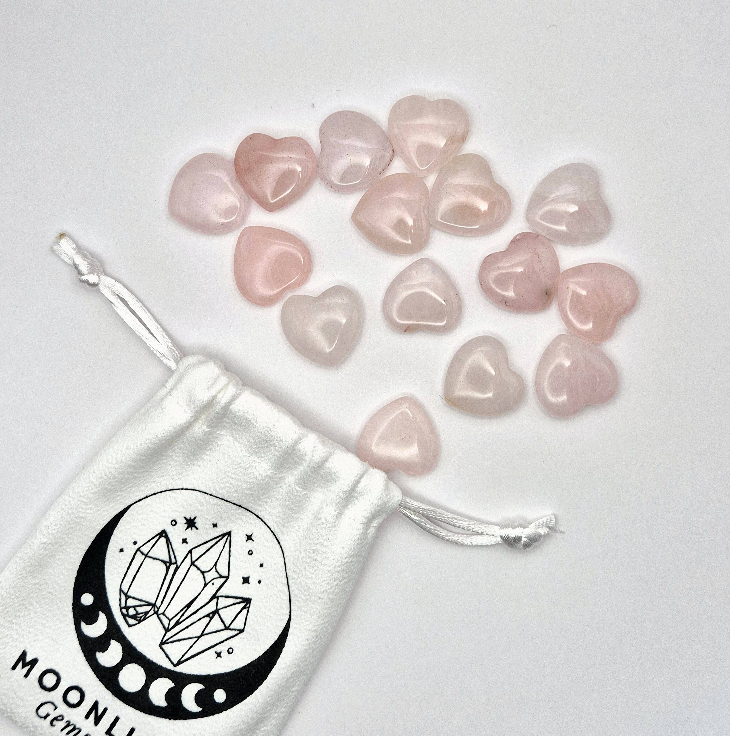 Moonlight Gemstones - Wholesale Spiritual stone/crystal - Mini Heart - Rose Quartz pocketstone worry stone3