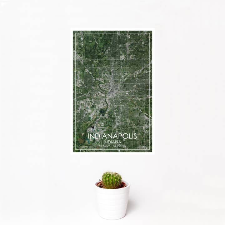 Mapa de satélite de impressão de Indianapolis por atacado de JACE.design