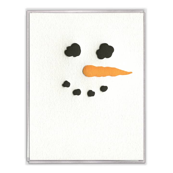 INK MEETS PAPER - Wholesale Season's Greetings Card - Classic Snowman Letterpress Christmas Cards Boxed Set