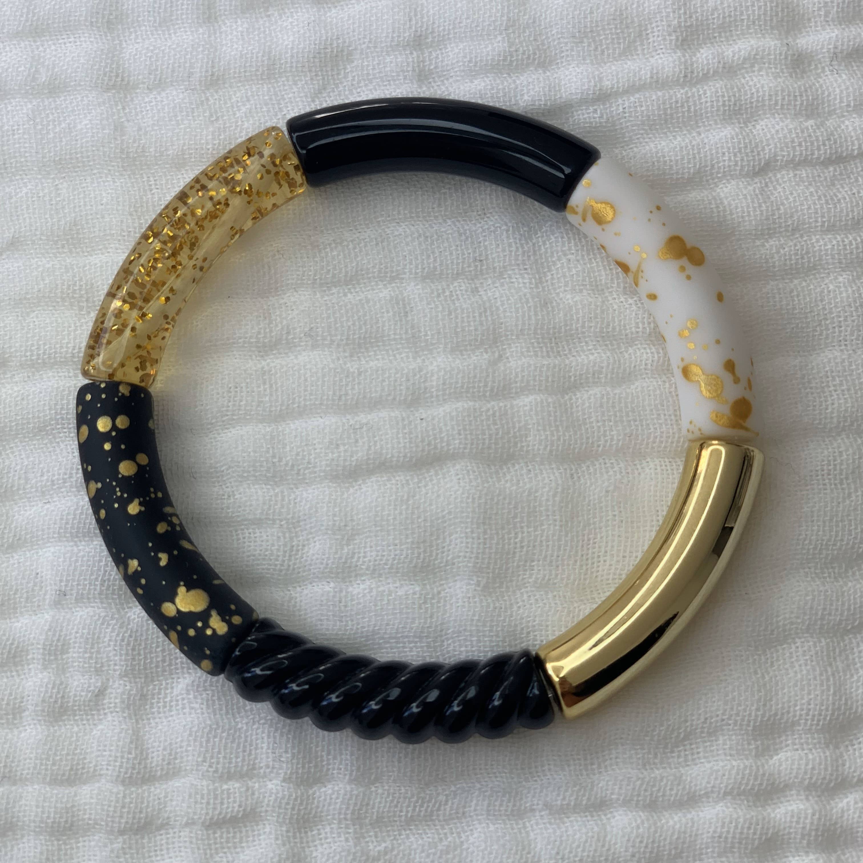 Manacreations - Wholesale Armband met kralen - Armbanden met zwarte en gouden accenten4